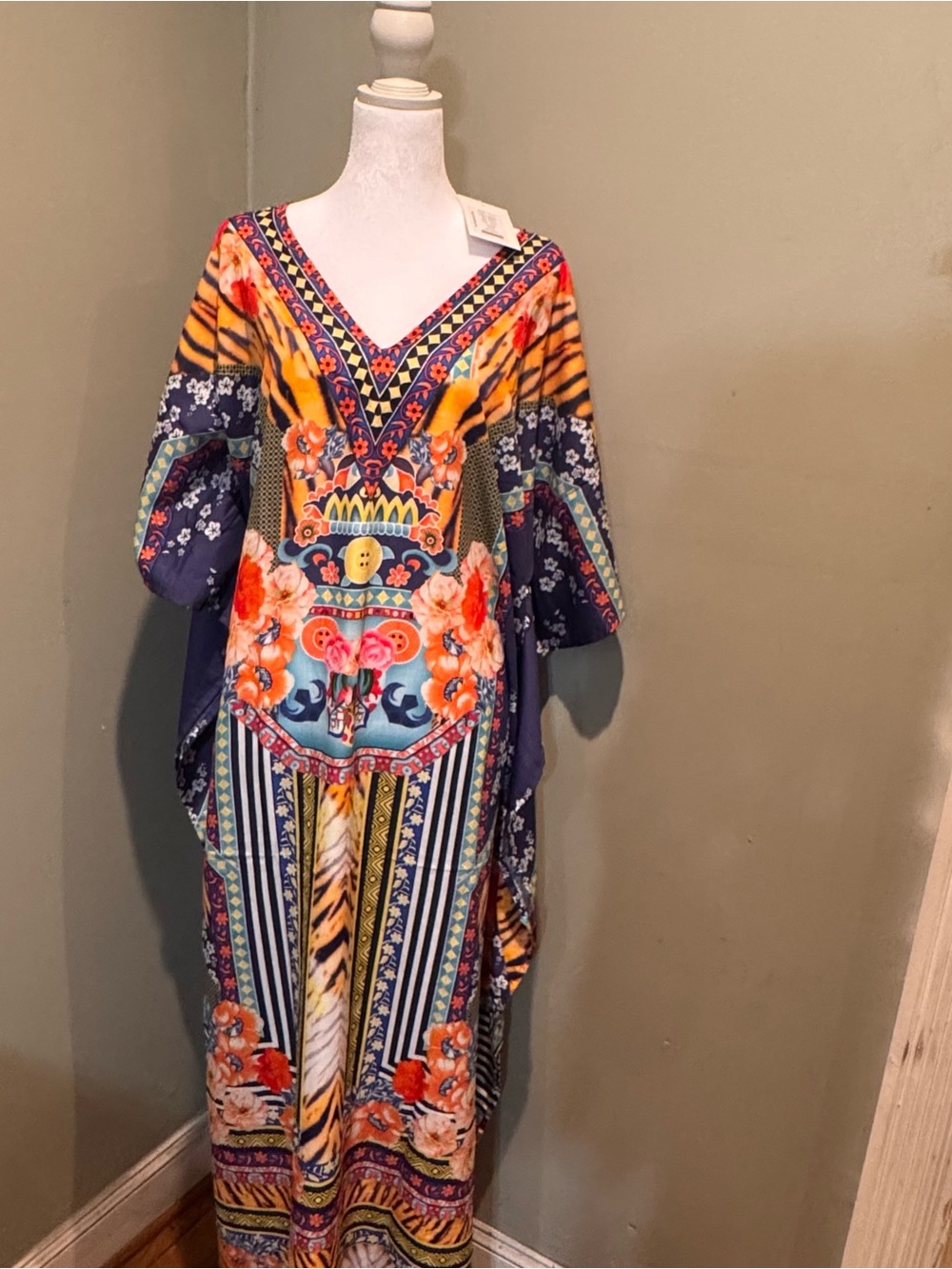 Vibrant Multicolor Bohemian Maxi Moomoo - Floral & Tiger Print